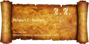 Németi Noémi névjegykártya